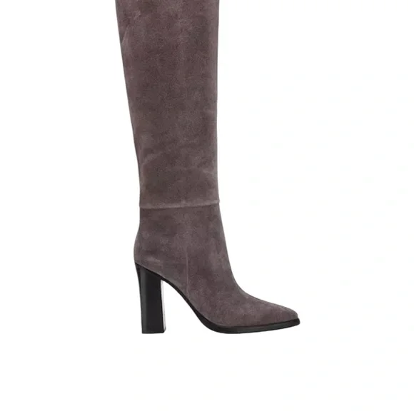 Marc Fisher LTD Gray Suede Tall Boots – Size 7M – Block Heel - Picture 12 of 15